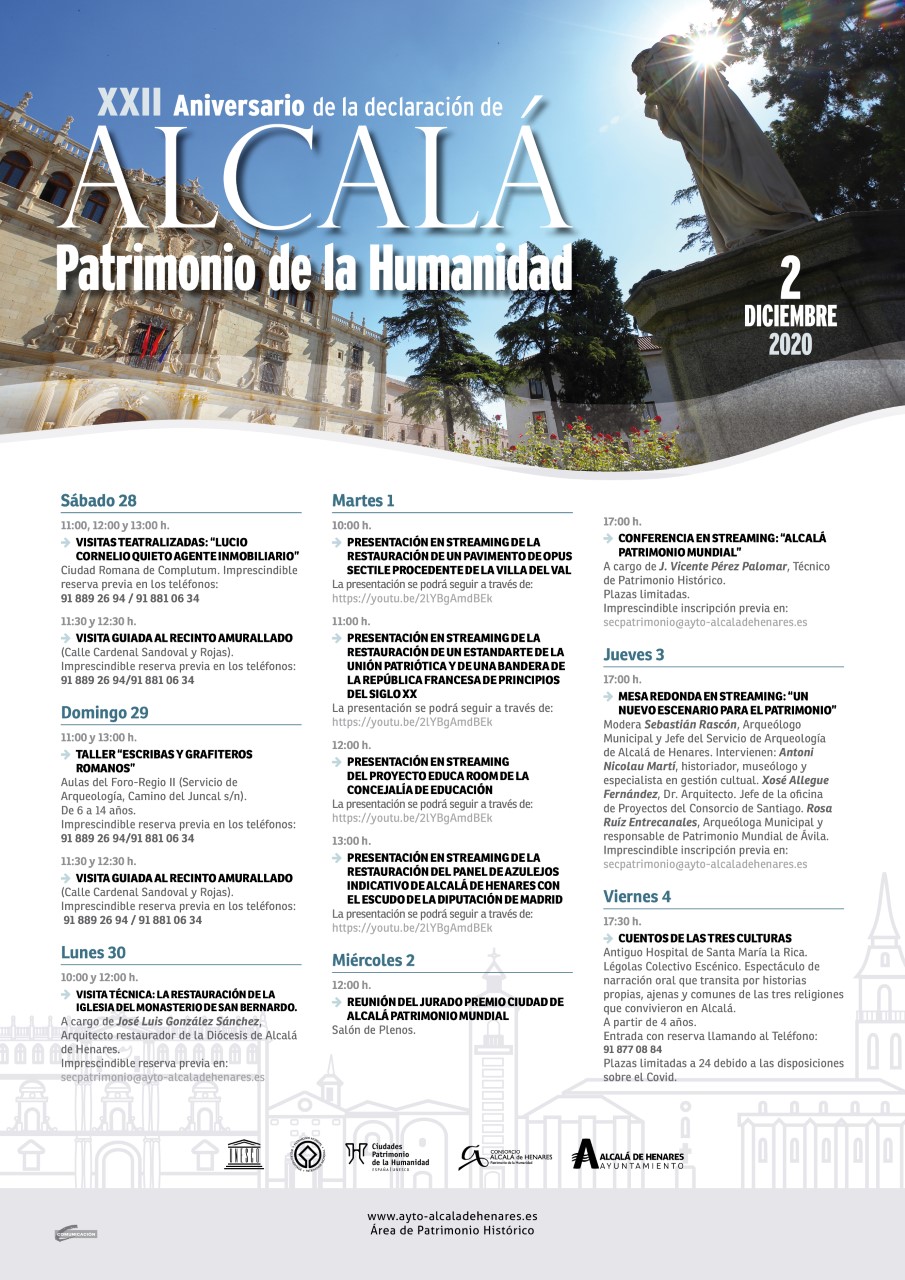 Cartel del XXII aniversario de Alcalá Patrimonio de la Humanidad